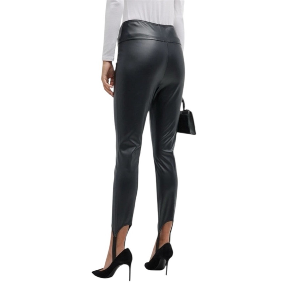 WeWoreWhat Black Vegan Leather Stirrup Leggings Sleek Form-Fitting Design Size S - Picture 2 of 8
